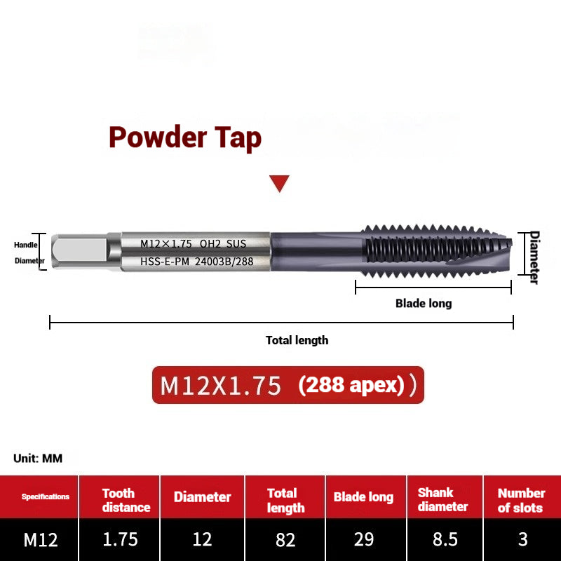 1112-Powder metallurgy machine taps stainless steel special taps apex high-speed steel screw tip taps taps silk work Shandong Denso Pricision Tools Co.,Ltd.